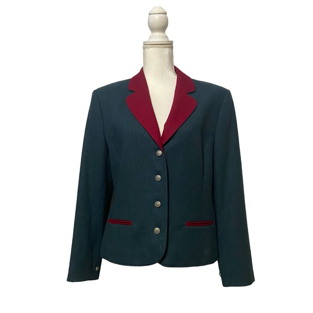 Vintage Pendleton Woman's Wool Blazer Royal Green Miss Pendleton Brand USA